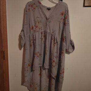 Torrid Gray Floral High Low Dress